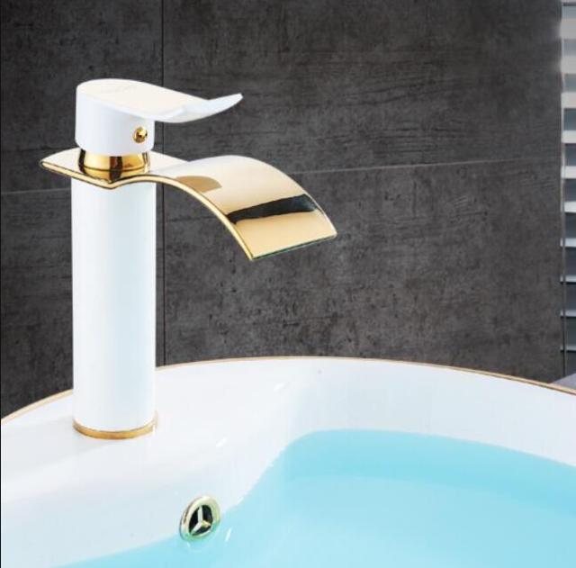 Lisslune | Vanity faucet waterfall faucet brass vanity faucet mixer tap