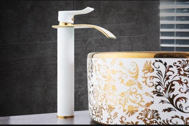 Lisslune | Vanity faucet waterfall faucet brass vanity faucet mixer tap