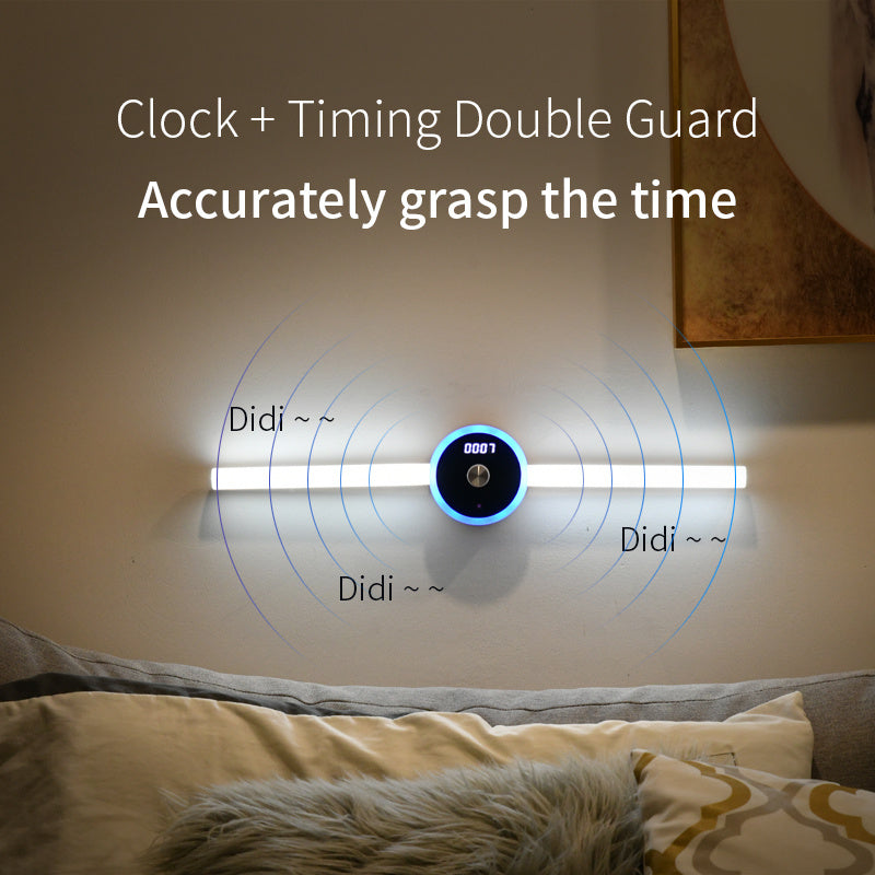 Lisslune | Smart Cabinet Light Clock Timing Sensor Light Removable LED Wardrobe Light Manual Sweep Switch Light