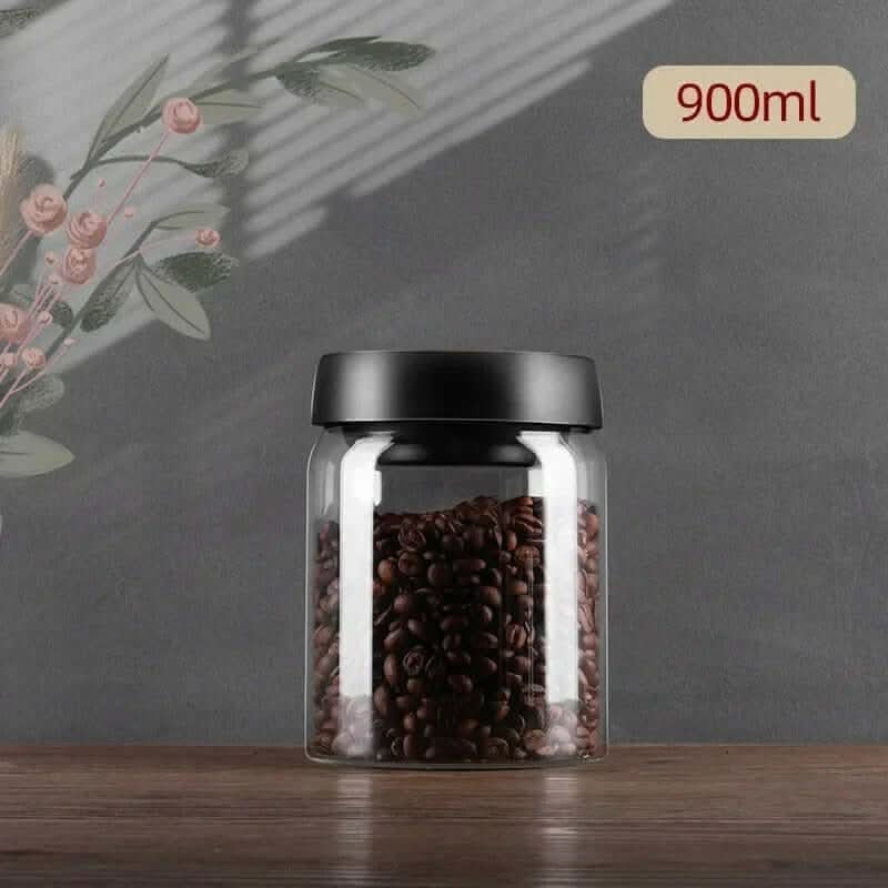 Lisslune | Glass Coffee Bean Container – Airtight Aroma Preservation Jar