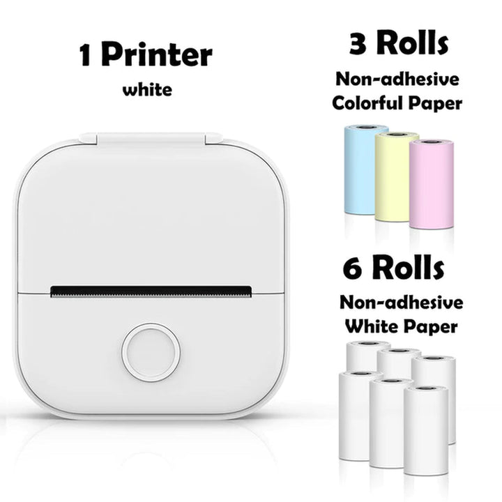 Lisslune | T02 Portable Mini Wireless Thermal Pocket Printer Self-Adhesive Stickers Used for DIY, Journal Stickers Portable Printer