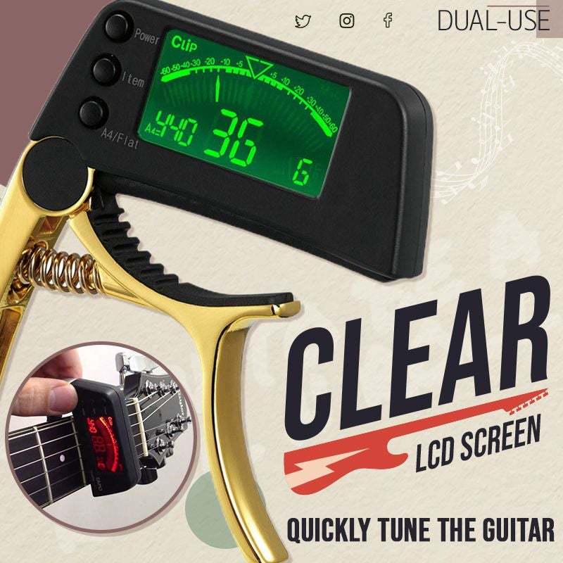 Lisslune | DUAL-USE GUITAR CAPO TUNER WITH LCD DISPLAY
