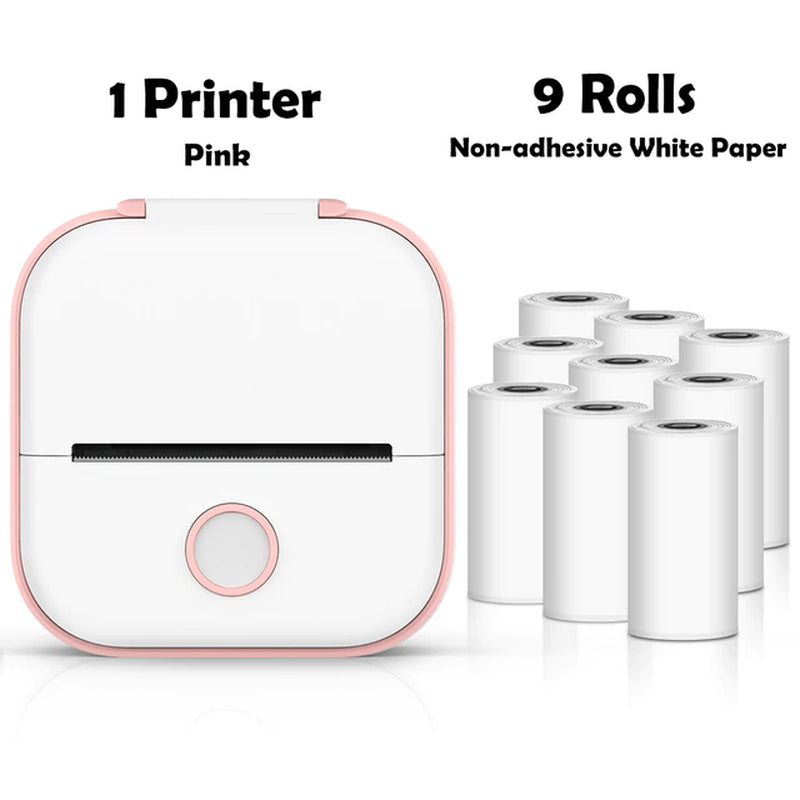 Lisslune | T02 Portable Mini Wireless Thermal Pocket Printer Self-Adhesive Stickers Used for DIY, Journal Stickers Portable Printer