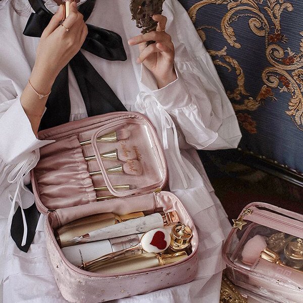 Lisslune | Large capacity velvet cosmetic bag + wash bag