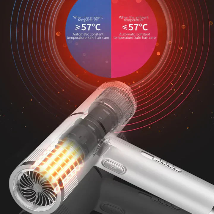 Lisslune | Professional Ionic Hair Dryer | 700W, Ceramic Technology & Adjustable Speeds for Frizz-Free, Shiny Hair at Home