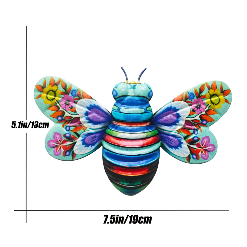 Lisslune | Iron Bee Art Sculpture Hanging Wall Decorations for Garden