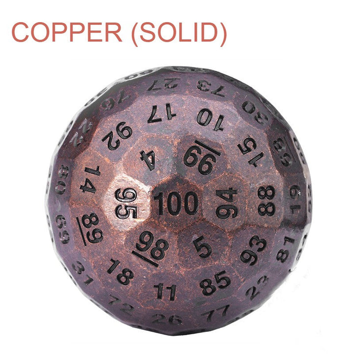 Lisslune | 100 Sided Polyhedron Metal Dice with Numbering, Designed for Big Party & More Possibilities