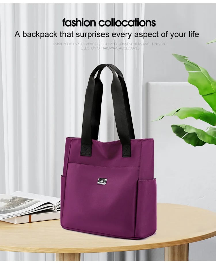 Lisslune | Large Capacity Water Repellent Multi Pocket Nylon Shoulder Bag