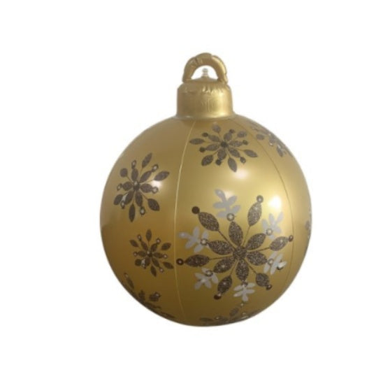 Lisslune | Inflatable Christmas Ball Outdoor Decoration 60cm – Weather Resistant PVC Christmas Decoration