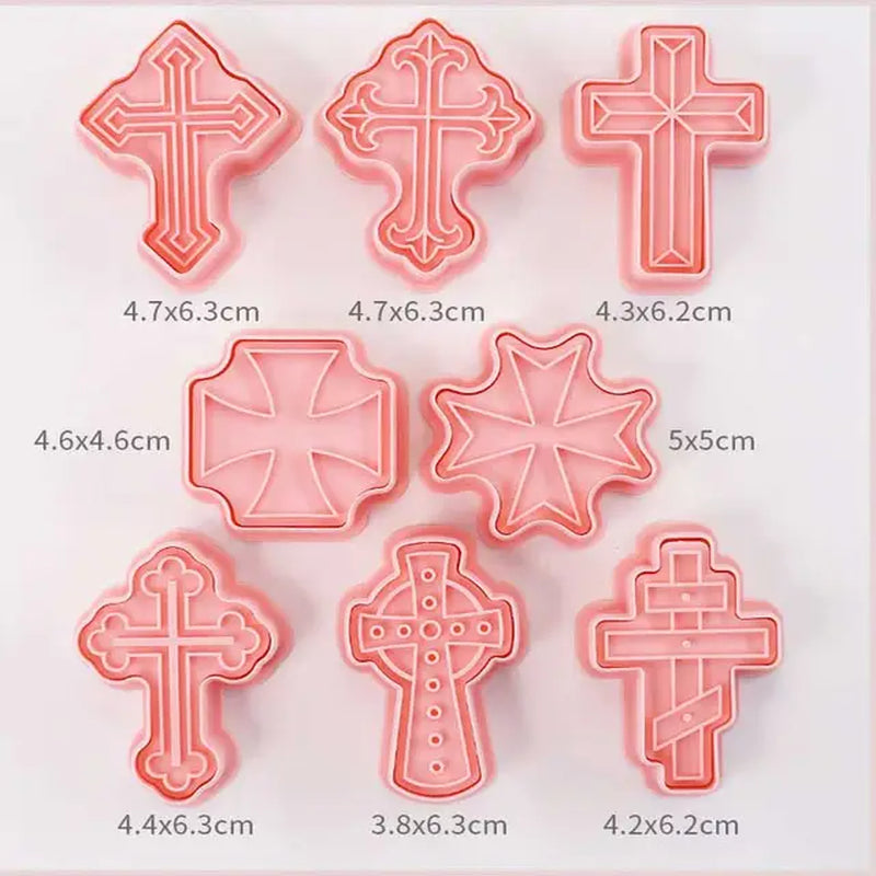 Lisslune | 8 Pieces/Set DIY Cake Decoration Tools Christmas Cartoon Cookie Cutter Set Plastic Baking Molds Cookie Tools