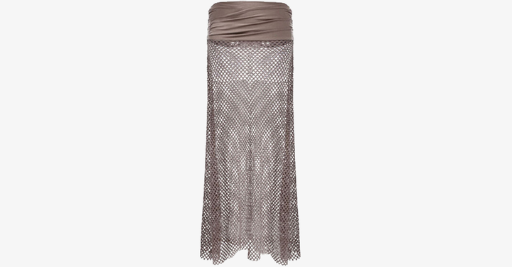 Lisslune | Bohemian Hollow Out Mesh Maxi Skirt