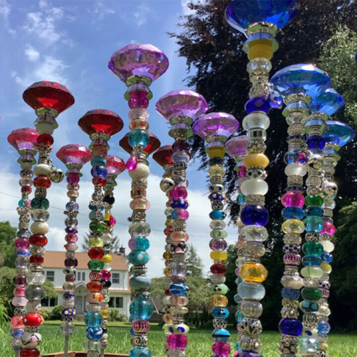 Lisslune | Beaded Christmas Garden Tree Stakes – Outdoor Dream Decor & Enchanting Gifts for Kids