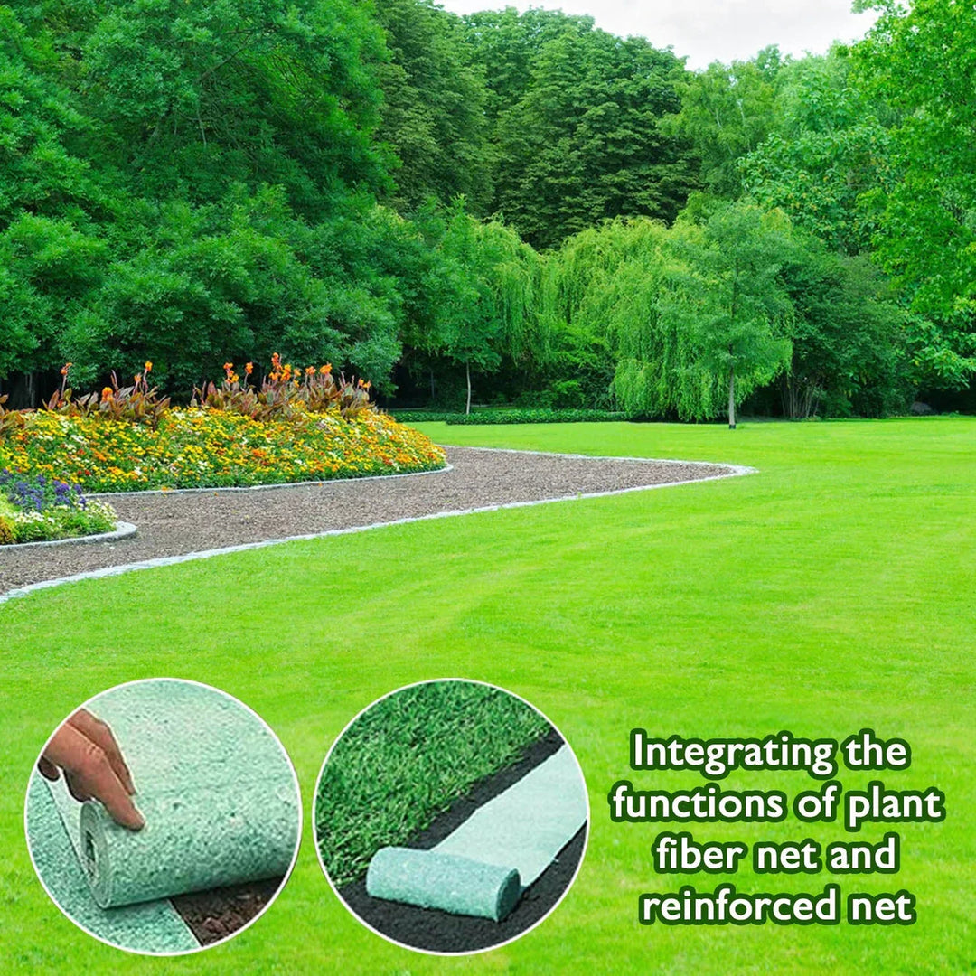 Lisslune | Biodegradable Netted Grass Seed Mat | All-in-One Growth System for Quick Germination in Sun, Shade & Slopes