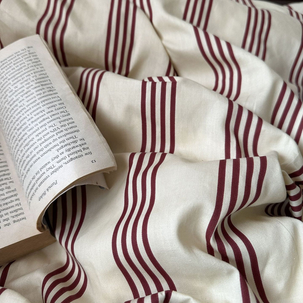 Rynx | Beige & Brown Vintage Striped Bedding Set