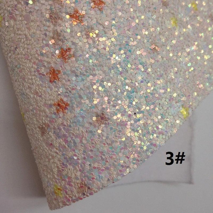 Lisslune | BEIGE Glitter Craft Material Collection with Artificial and Synthetic Leather Sheets