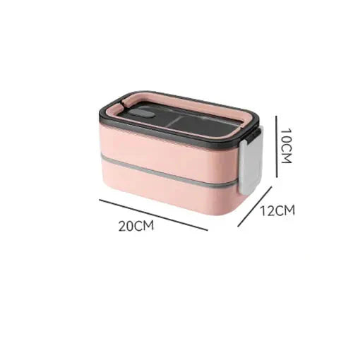 Lisslune | 2-layer stainless steel Bento lunch box with locking lid