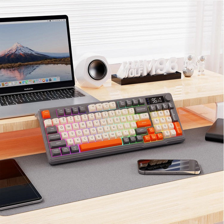 Lisslune | Silent Mechanical Keyboard - Cool Gaming Wireless Design with Display
