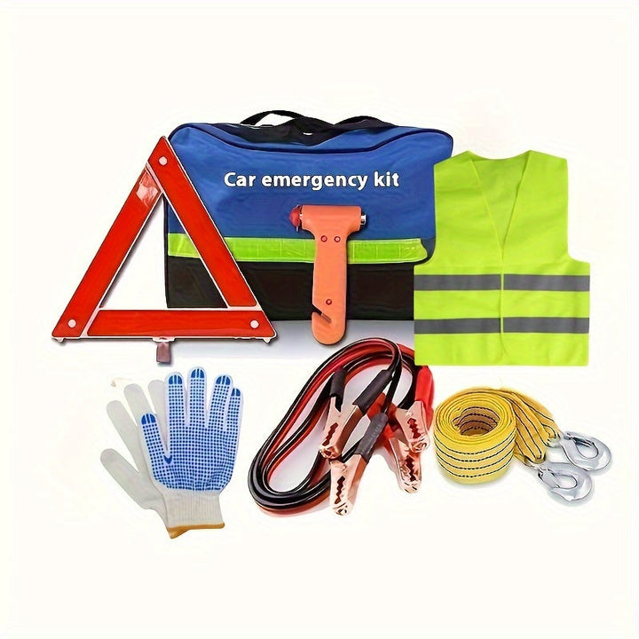 Lisslune | Car Emergency Kit – Complete Safety Set with Warning Triangle, Jump Cables, and Safety Vest