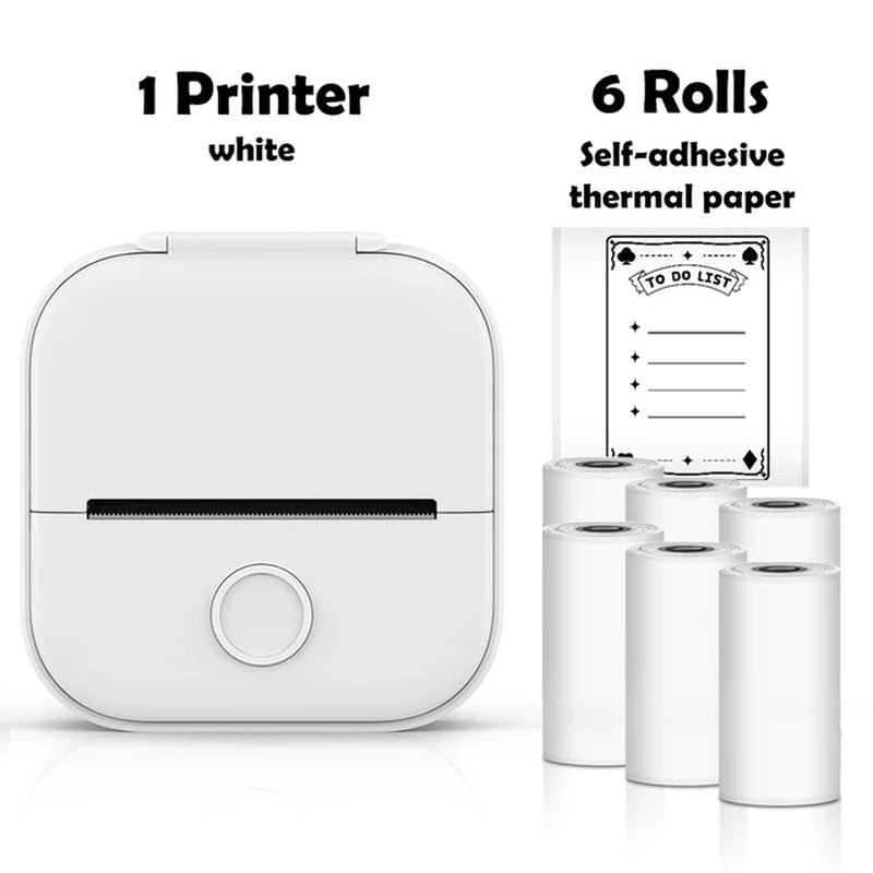 Lisslune | T02 Portable Mini Wireless Thermal Pocket Printer Self-Adhesive Stickers Used for DIY, Journal Stickers Portable Printer