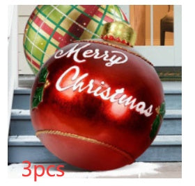Lisslune | Inflatable Christmas Ball Outdoor Decoration 60cm – Weather Resistant PVC Christmas Decoration