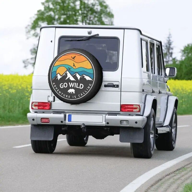 Lisslune | Universal adventure-ready SUV and trailer spare tire cover - Durable weather-resistant protection 14", 15", 16", 17" inches