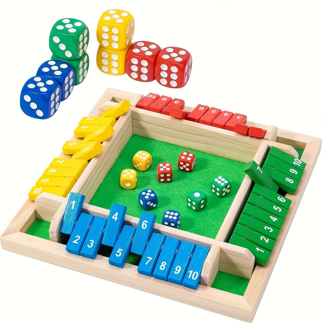 Lisslune | Shut The Box Game, Wooden Board Dice Games
