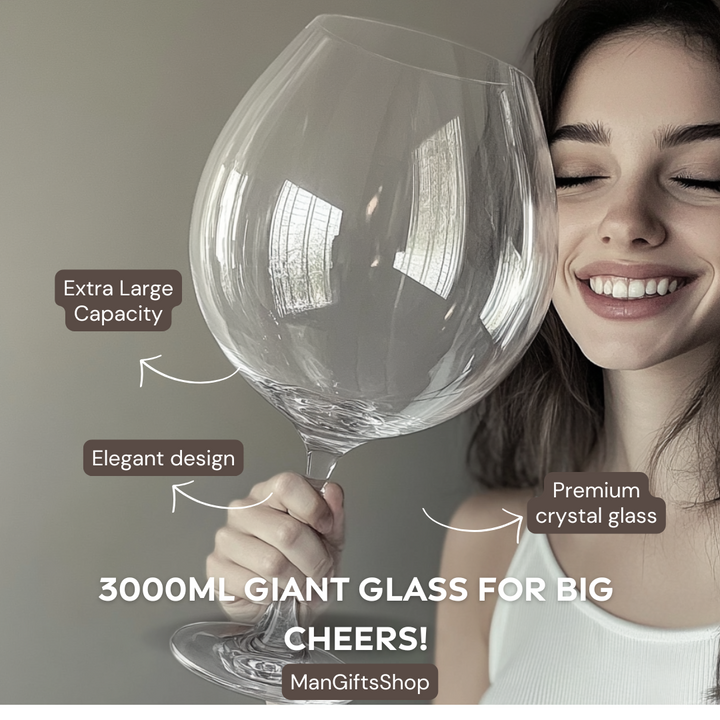 Lisslune | Huge 106 Oz Wine Glass and Beer Mug Combo - 3000ML Extra Large Crystal Glass for Parties, Weddings, and Celebrations