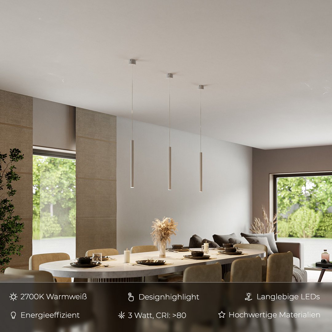 Lisslune | RayAura Minimalistic LED Pendant Light | Modern Design | Elegant Ceiling Lamp for Living Room & Office