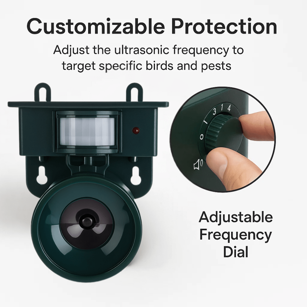 Lisslune | FEATHERBLOCK – Motion-Activated Bird Repeller for Quiet & Clean Outdoor Spaces