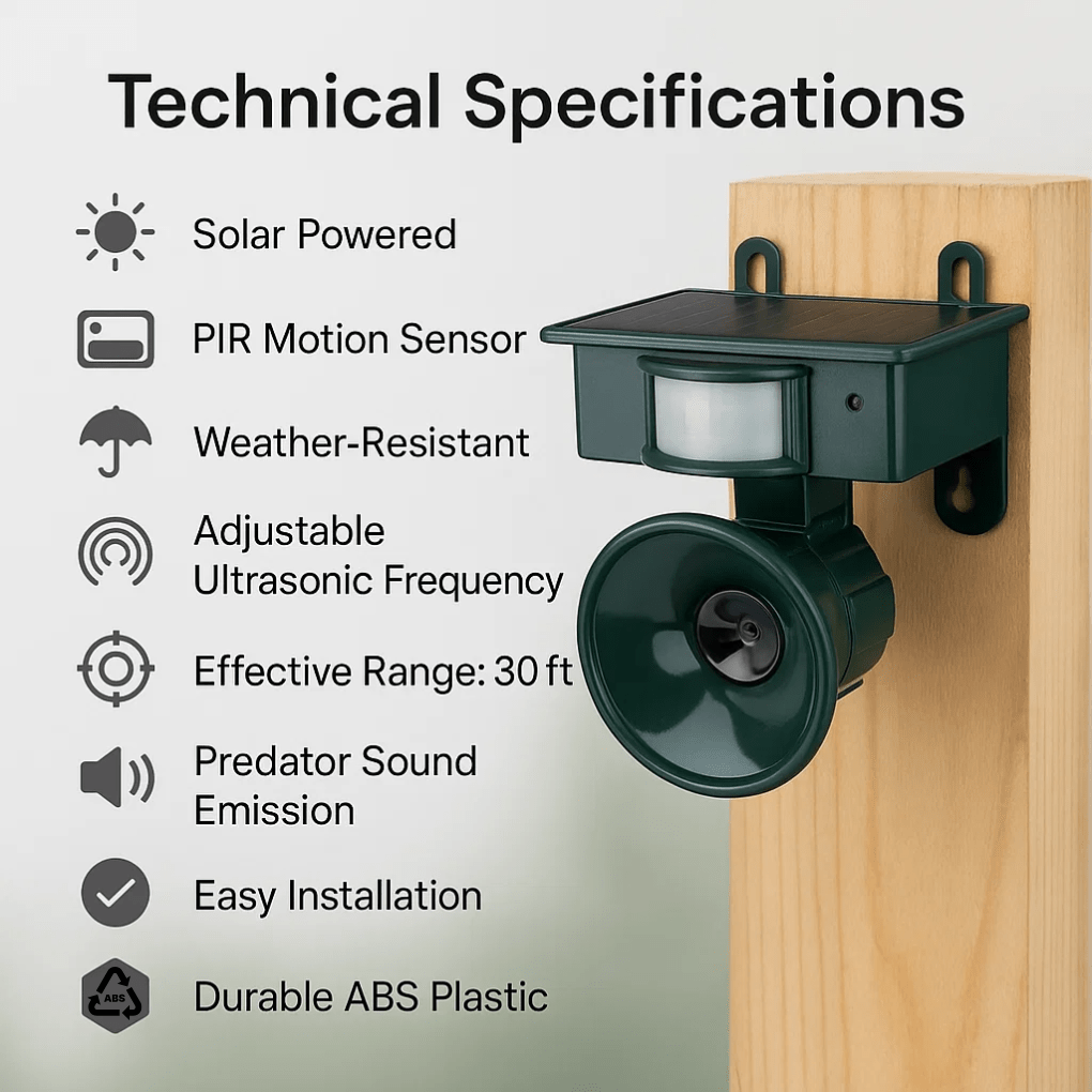Lisslune | FEATHERBLOCK – Motion-Activated Bird Repeller for Quiet & Clean Outdoor Spaces