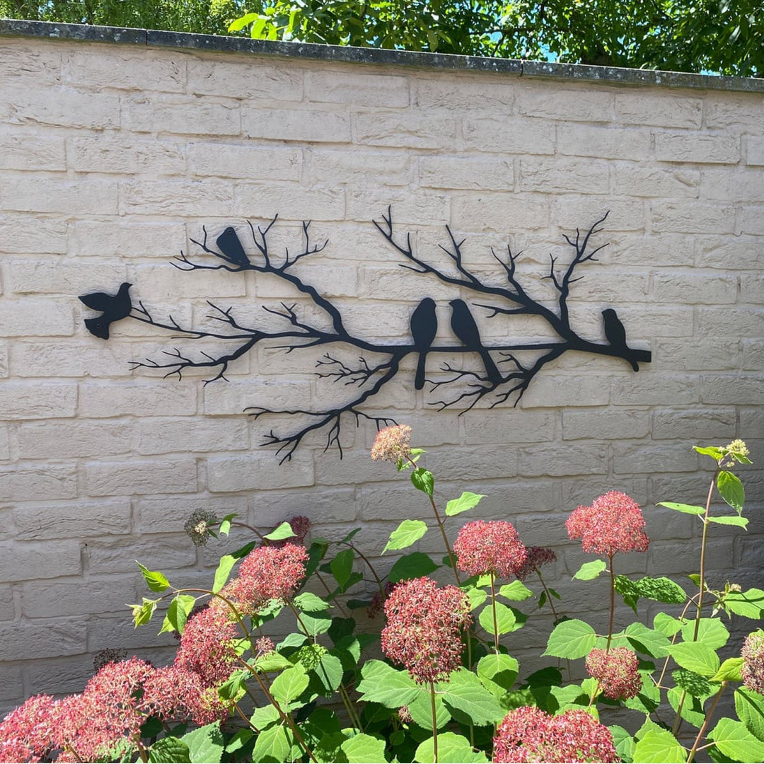 Lisslune | PerchArt Metal Wall Decoration – Birds on a Branch for a Timeless Natural Appearance