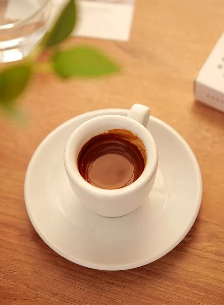 Lisslune | Black-White Ceramic Espresso Cups Set | 50 ml