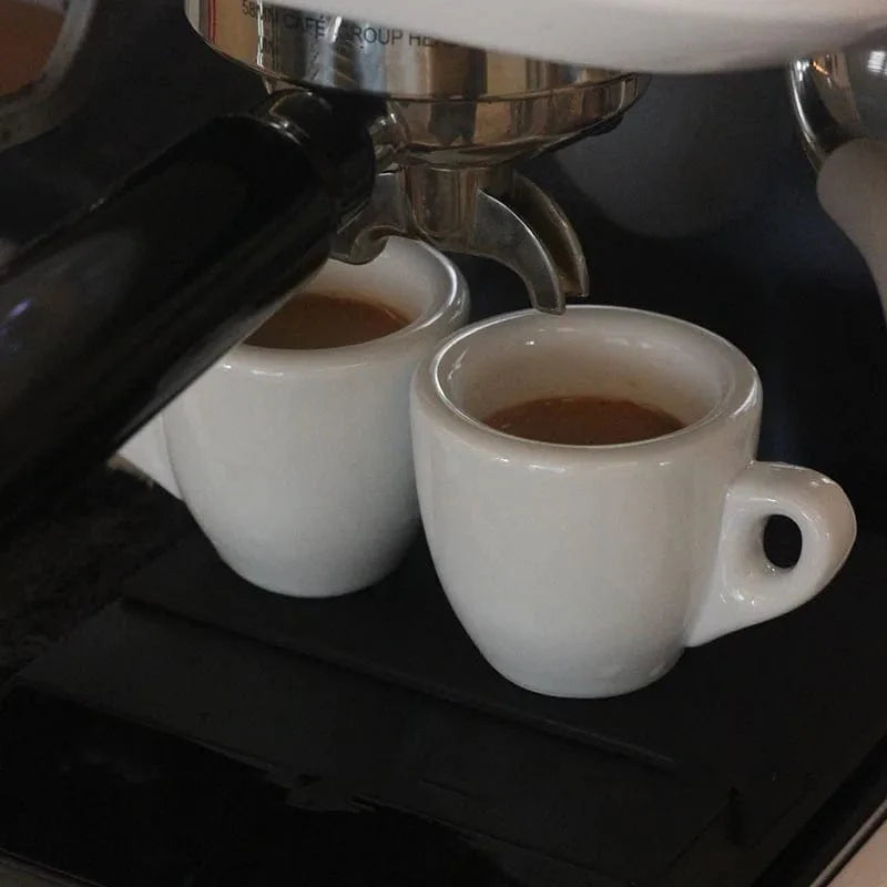 Lisslune | Black-White Ceramic Espresso Cups Set | 50 ml