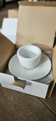 Lisslune | Black-White Ceramic Espresso Cups Set | 50 ml