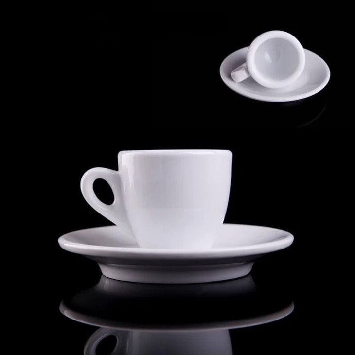 Lisslune | Black-White Ceramic Espresso Cups Set | 50 ml