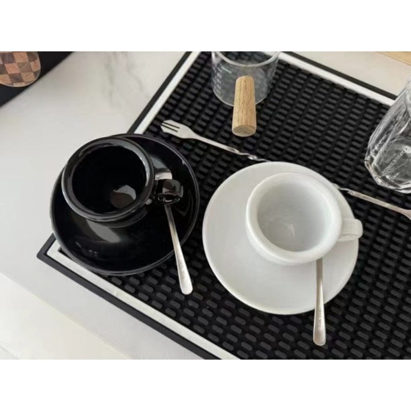 Lisslune | Black-White Ceramic Espresso Cups Set | 50 ml
