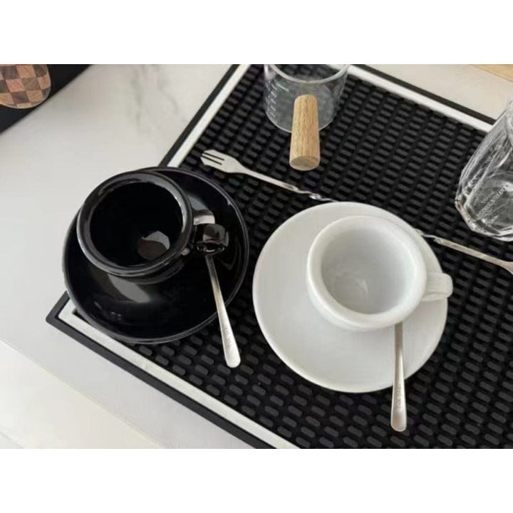 Lisslune | Black-White Ceramic Espresso Cups Set | 50 ml