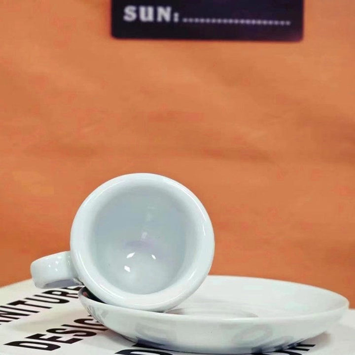 Lisslune | Black-White Ceramic Espresso Cups Set | 50 ml
