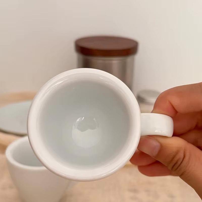 Lisslune | Black-White Ceramic Espresso Cups Set | 50 ml