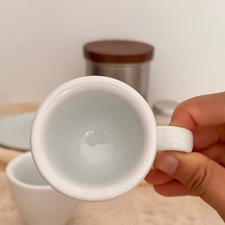 Lisslune | Black-White Ceramic Espresso Cups Set | 50 ml
