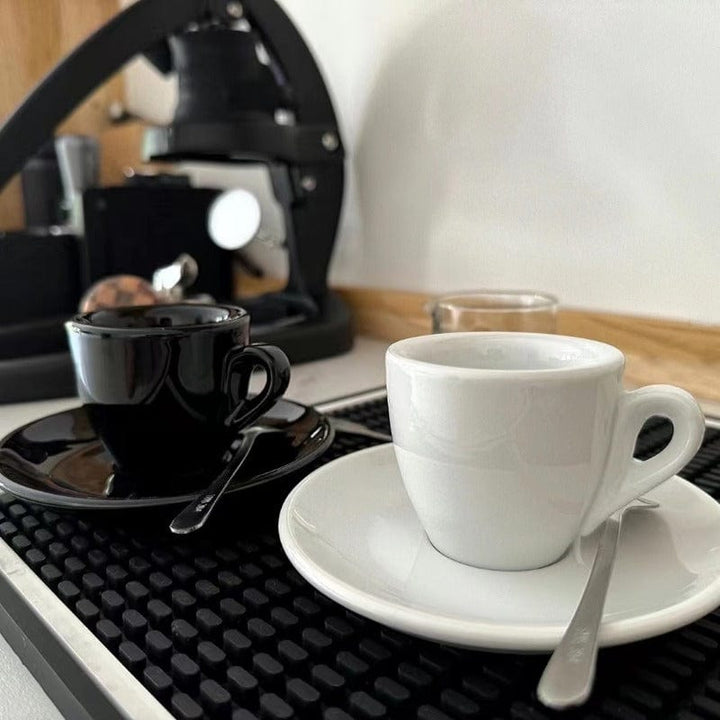 Lisslune | Black-White Ceramic Espresso Cups Set | 50 ml