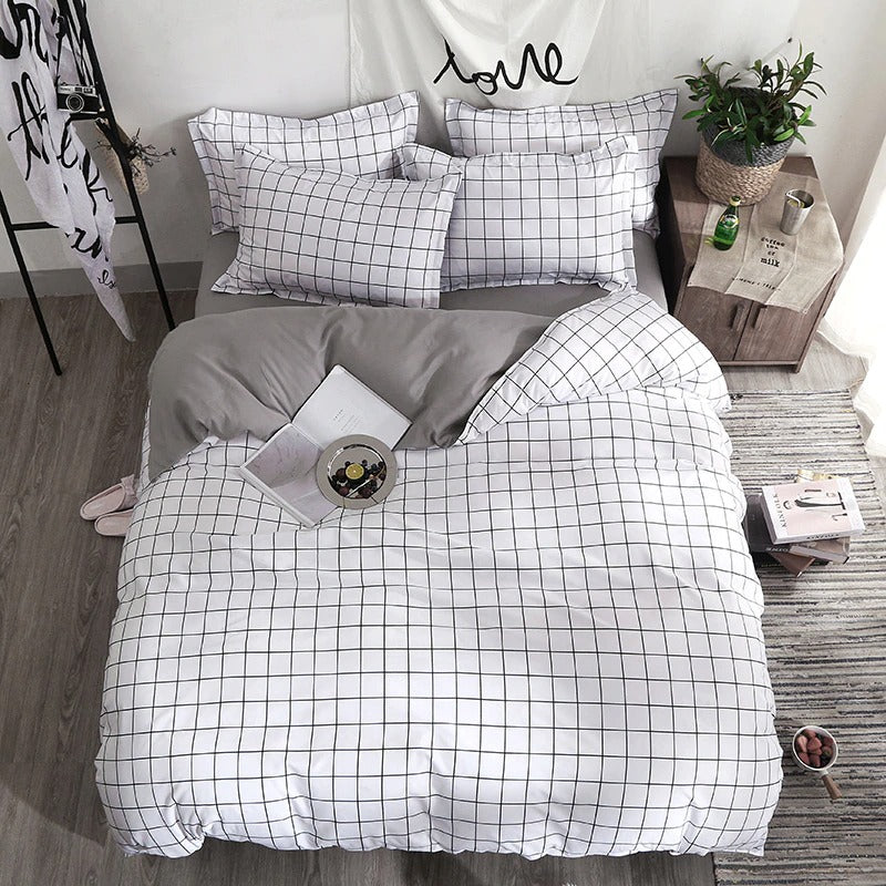 Rynx | Solid Grid Bedding Set