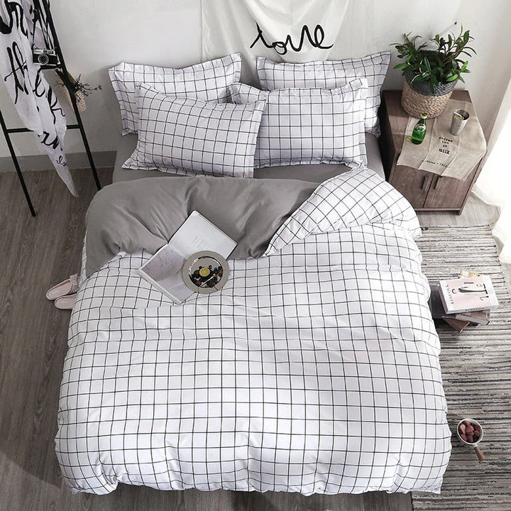 Rynx | Solid Grid Bedding Set