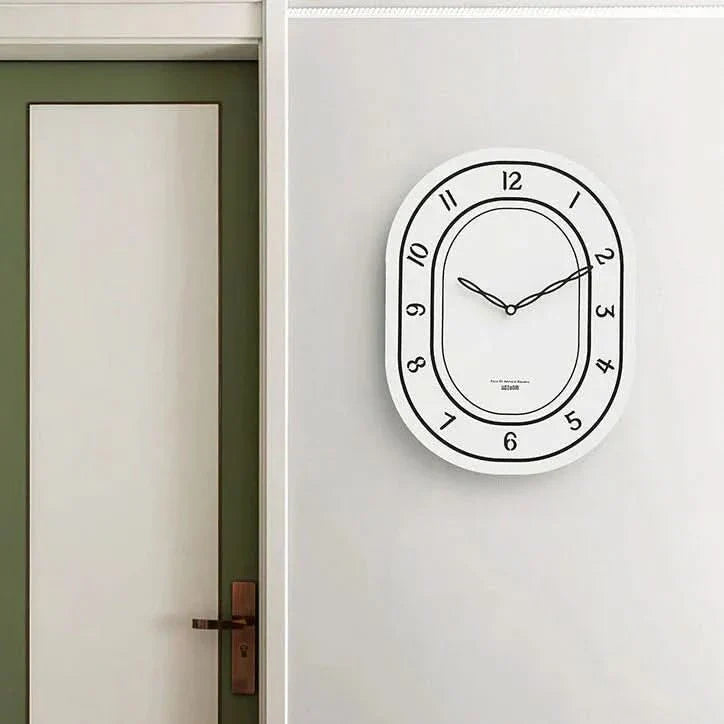 Lisslune | Silent Oval Wall Clock with Roman Numerals Design