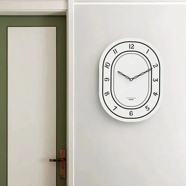 Lisslune | Silent Oval Wall Clock with Roman Numerals Design