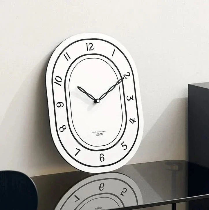 Lisslune | Silent Oval Wall Clock with Roman Numerals Design
