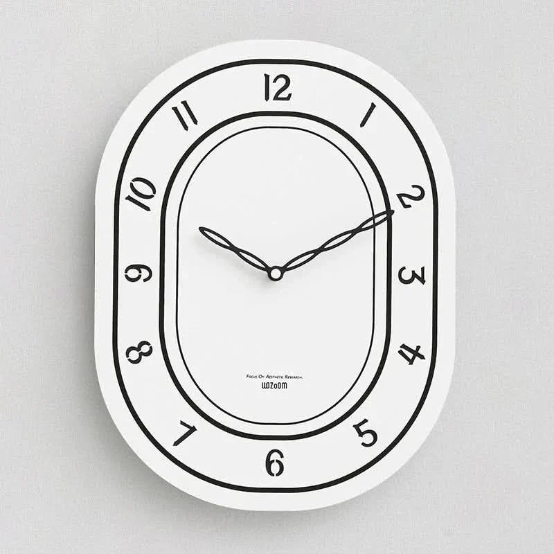 Lisslune | Silent Oval Wall Clock with Roman Numerals Design