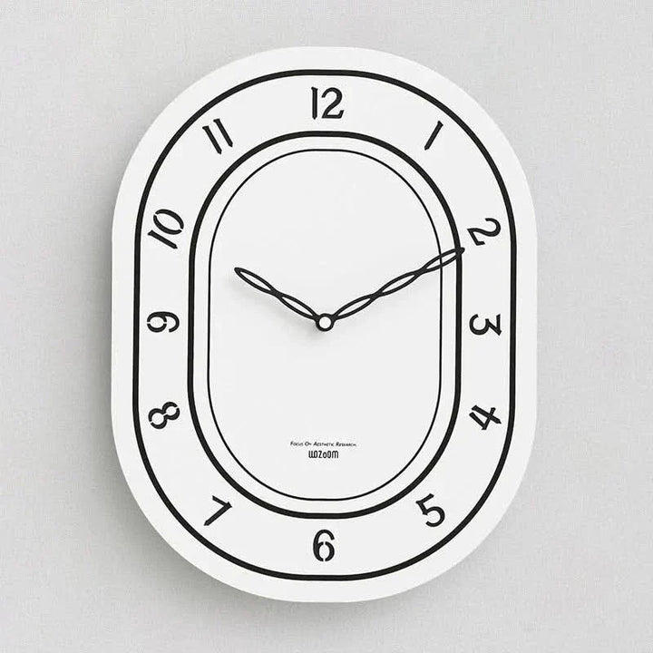 Lisslune | Silent Oval Wall Clock with Roman Numerals Design