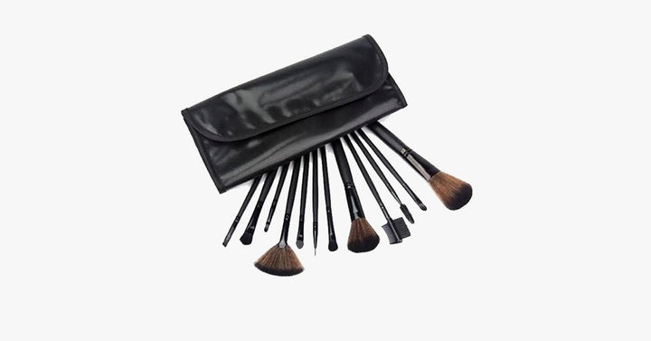 Lisslune | 12-piece professional black brush set – Enjoy a makeup experience that makes blending easy