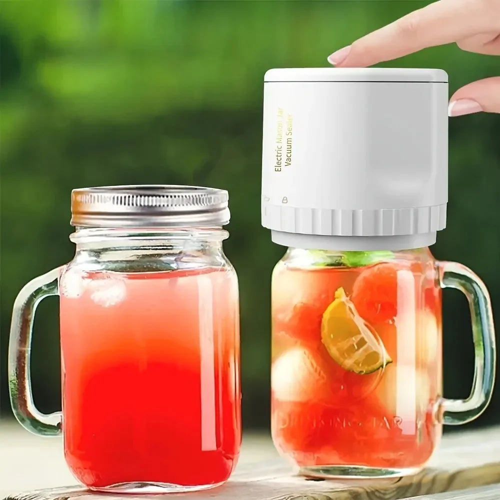 Lisslune | Cordless Mason Jar Vacuum Sealer Kit – Wide Mouth Food Preservation System with Airtight Electric Seal